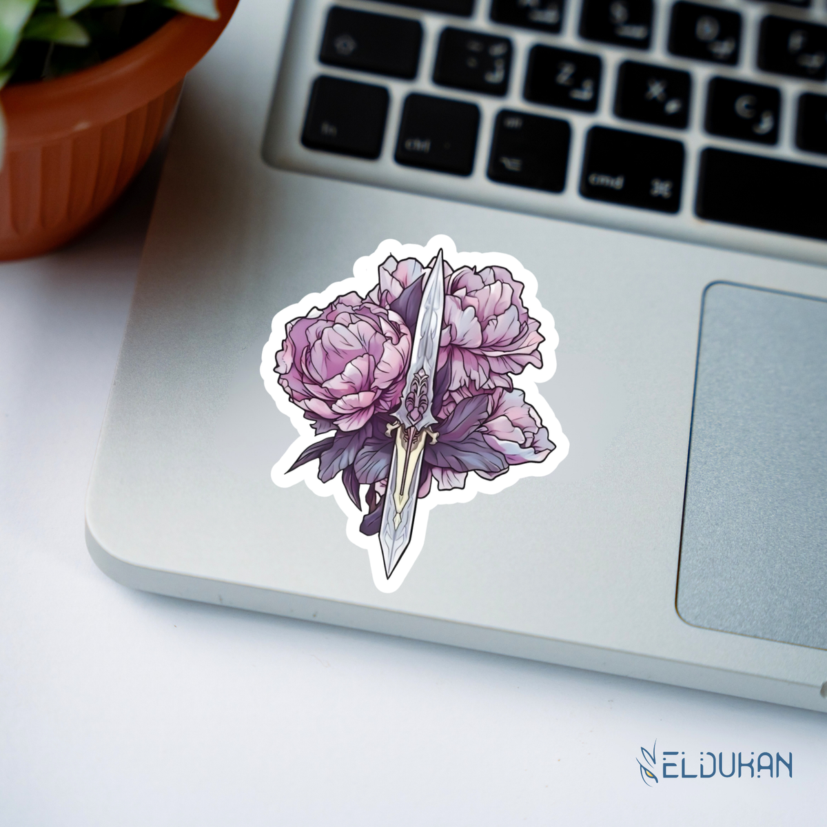 Knives & flower sticker