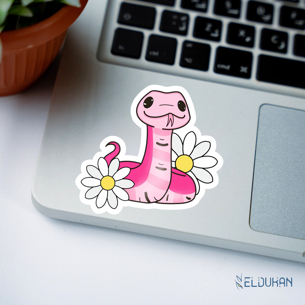 pink snake sticker