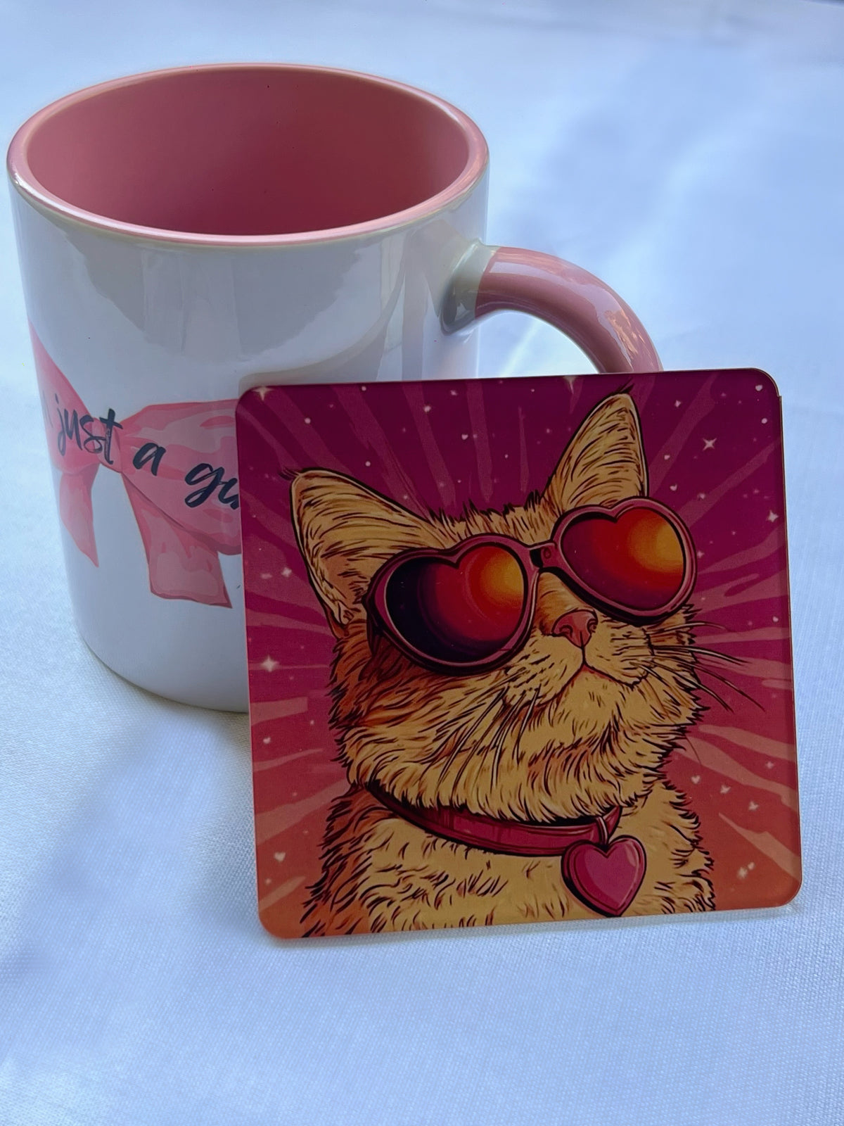 Cool cat acrylic coaster