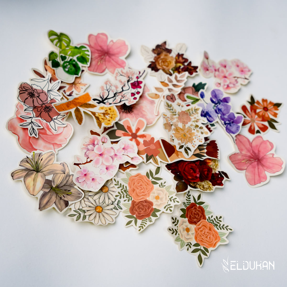 Flowers journal stickers