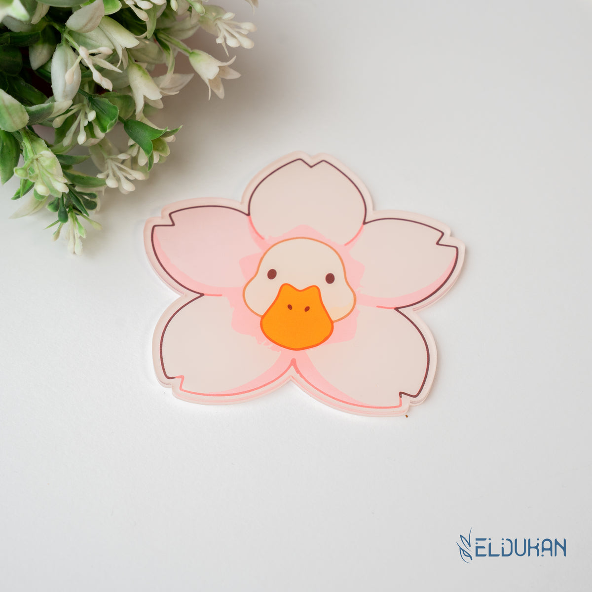 Flower duck acrylic coaster