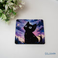 Black cat Acrylic coaster