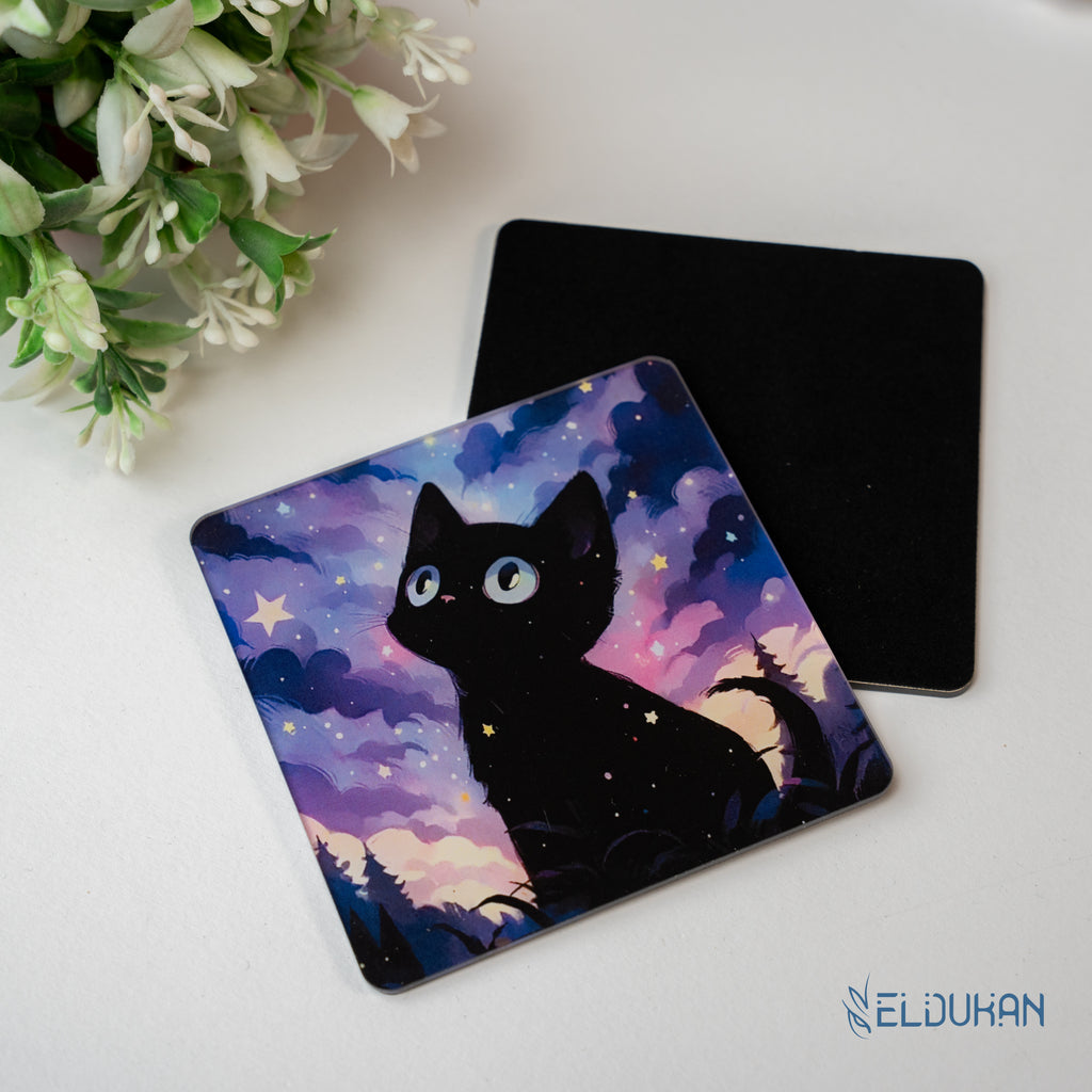 Black cat Acrylic coaster