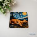 Starry night cat Acrylic coaster