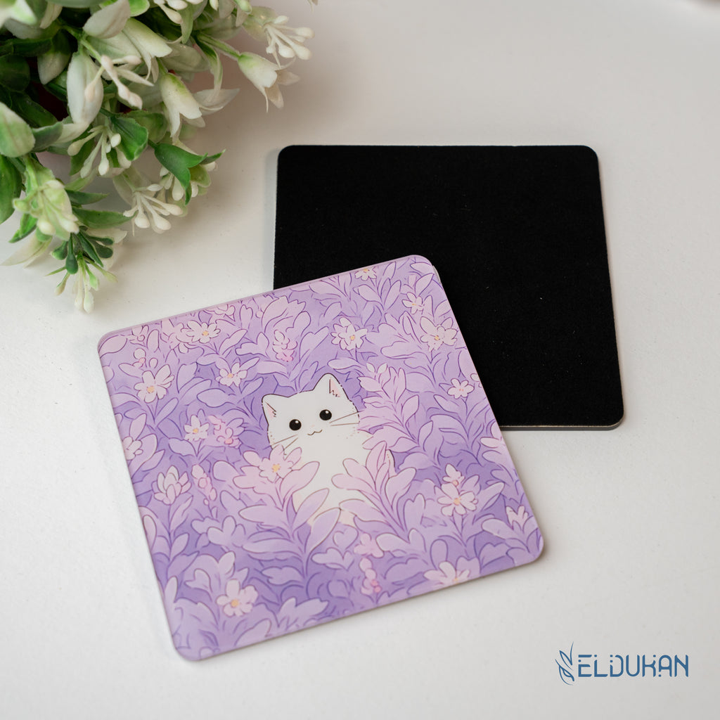 White cat Acrylic coaster