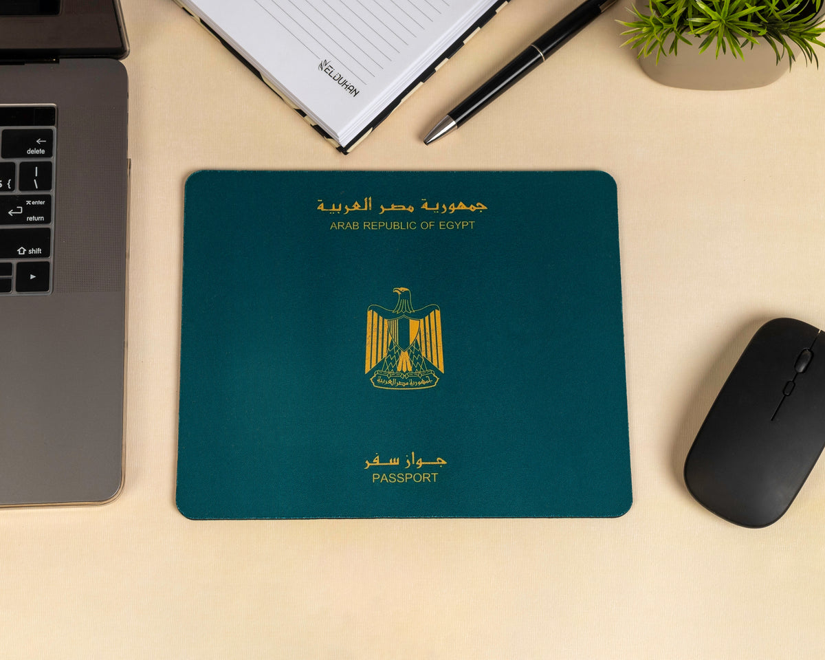 Egyptian passport mouse pad