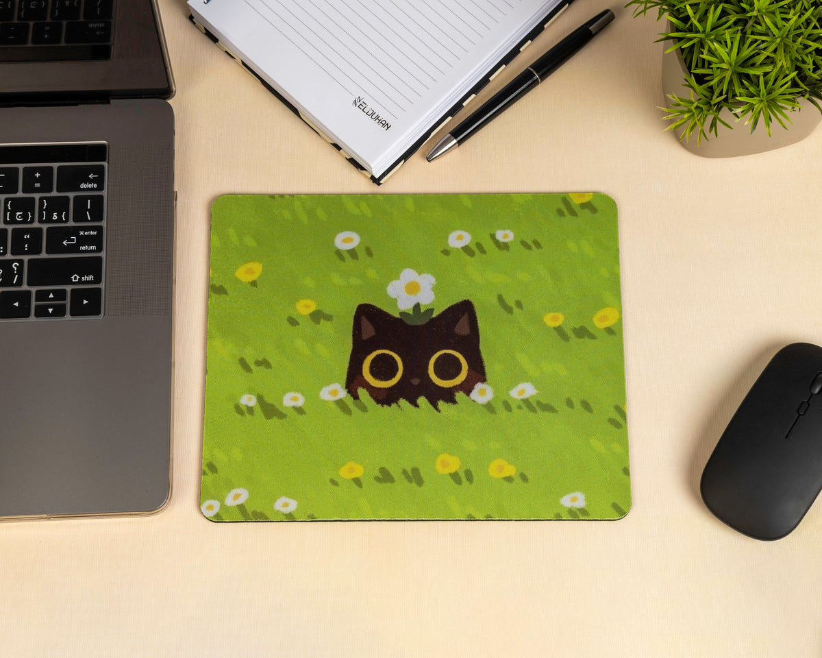 Cat in the field mouse pad