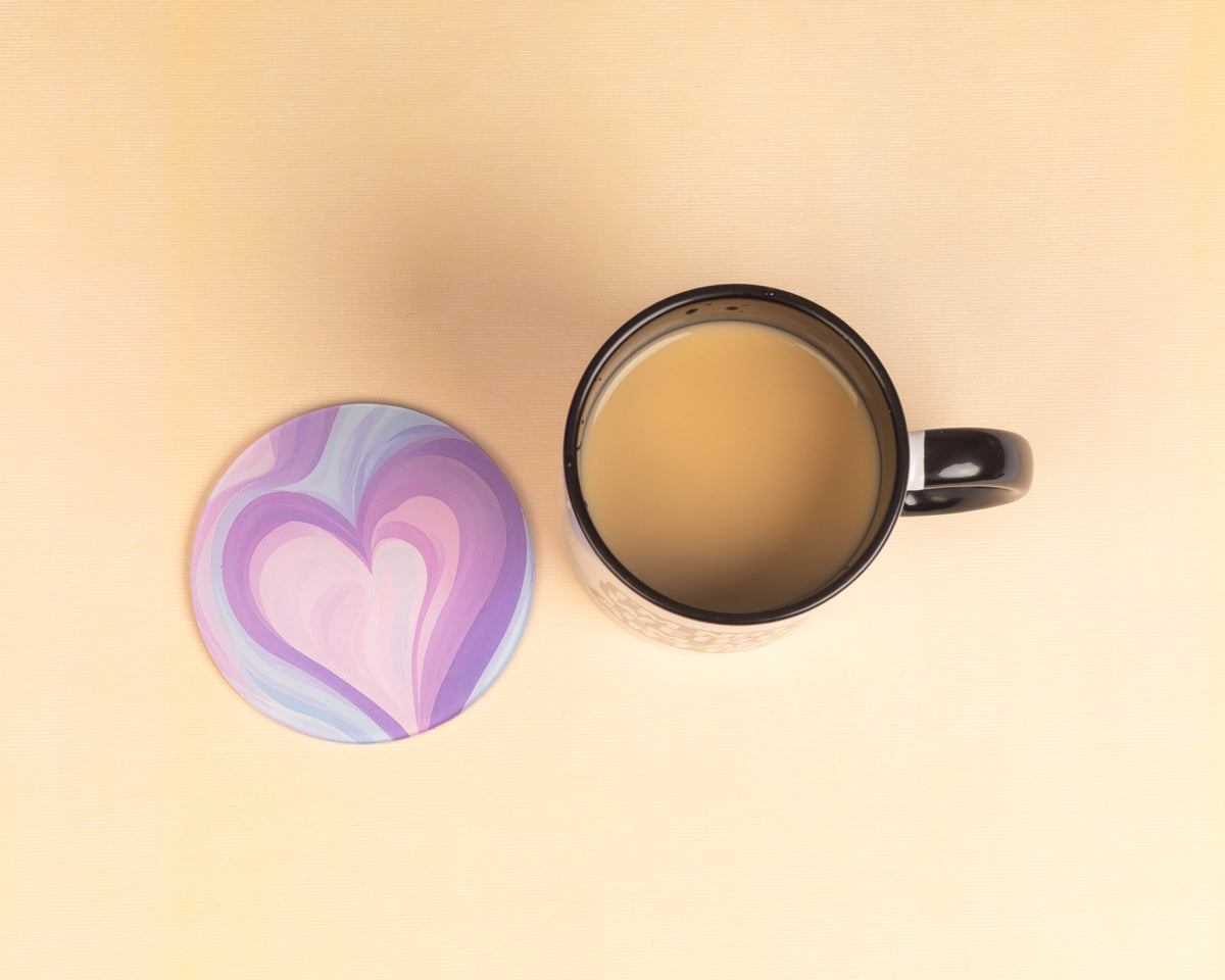 purple heart acrylic coaster