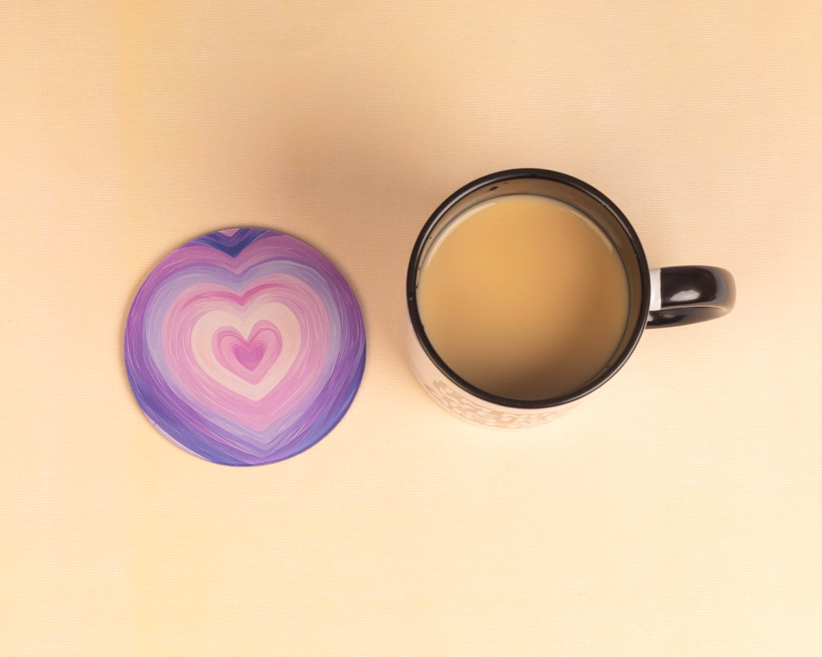 Purple heart v2 acrylic coaster