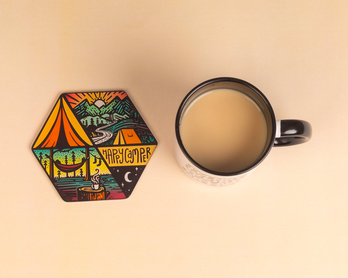 Camp acrylic coaster