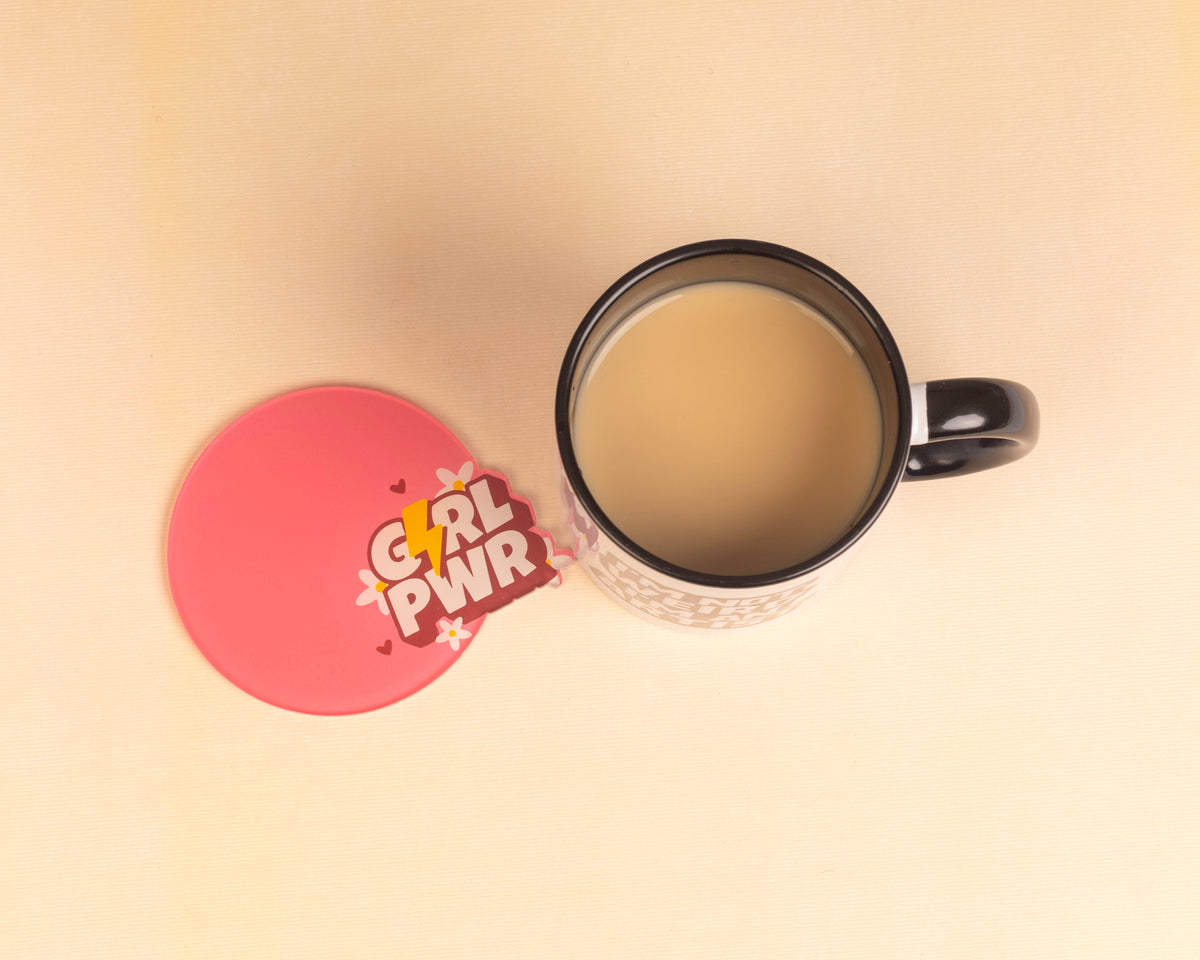 girl power acrylic coaster