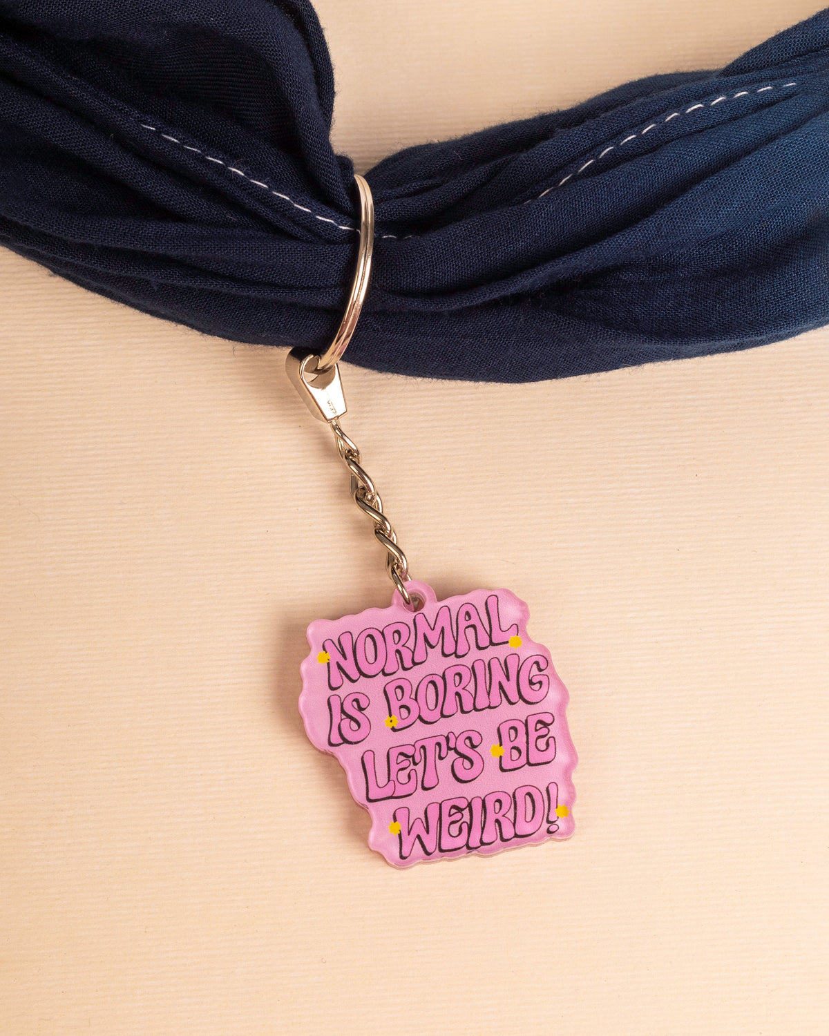 Normal is boring acrylic keychain