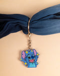 Happy stitch acrylic keychain