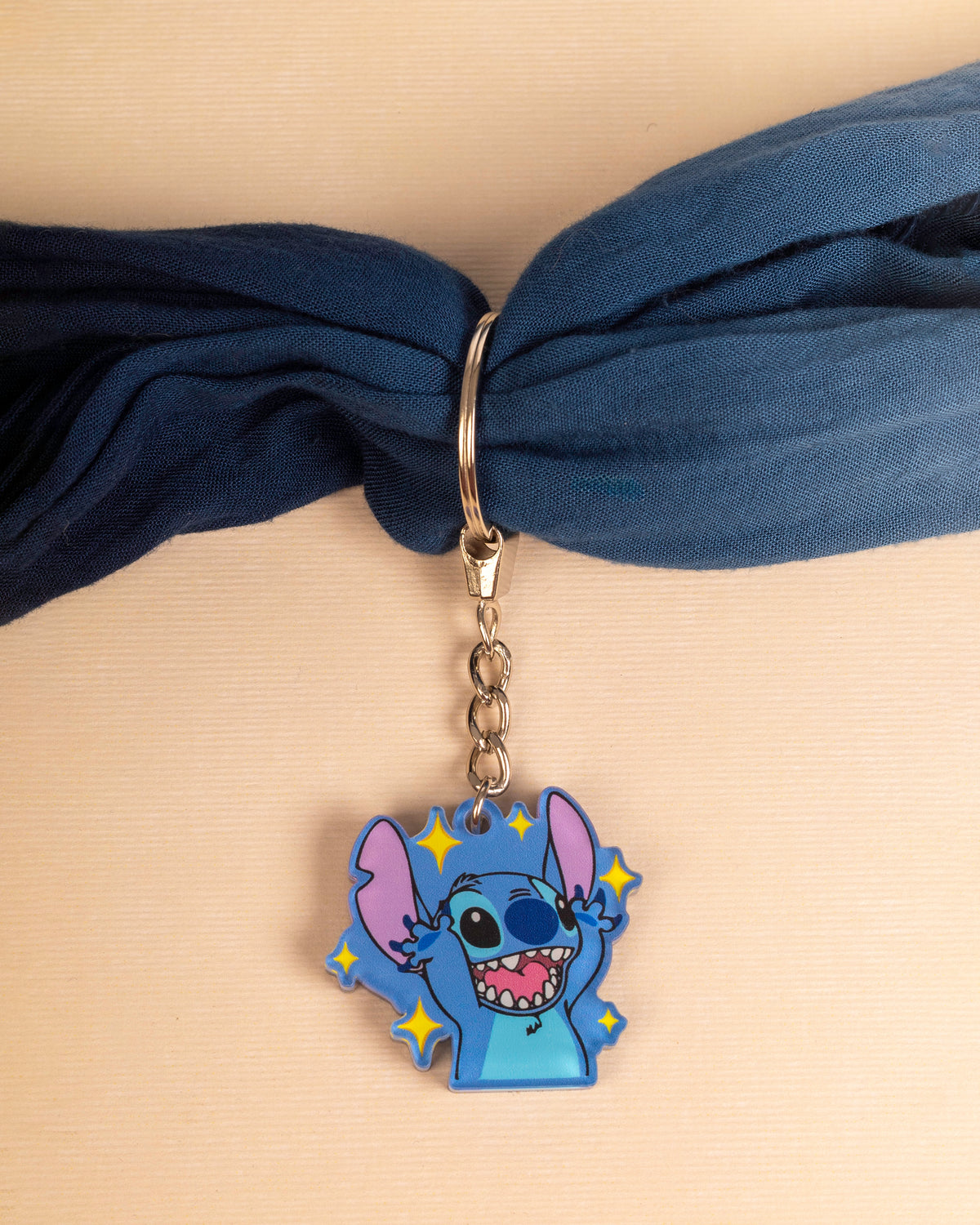 Happy stitch acrylic keychain