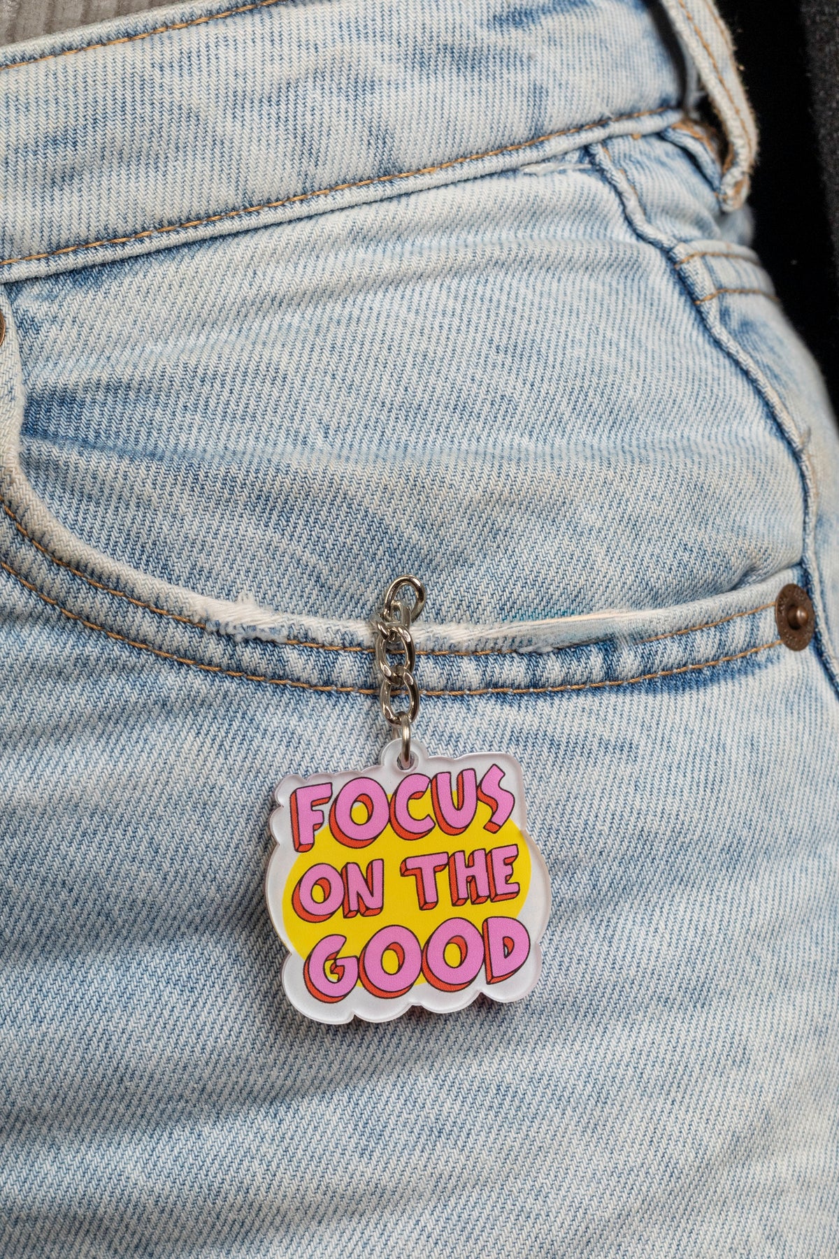 Focus on the good acrylic keychain