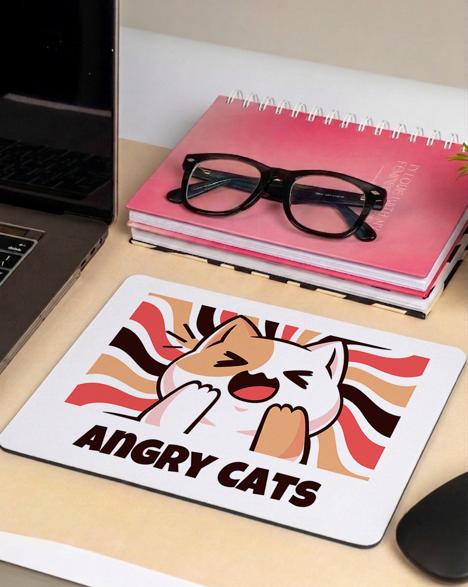 Angry cats mouse pad