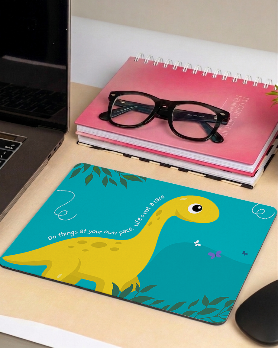 happy dinosaur mouse pad