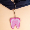 Pink tooth acrylic keychain